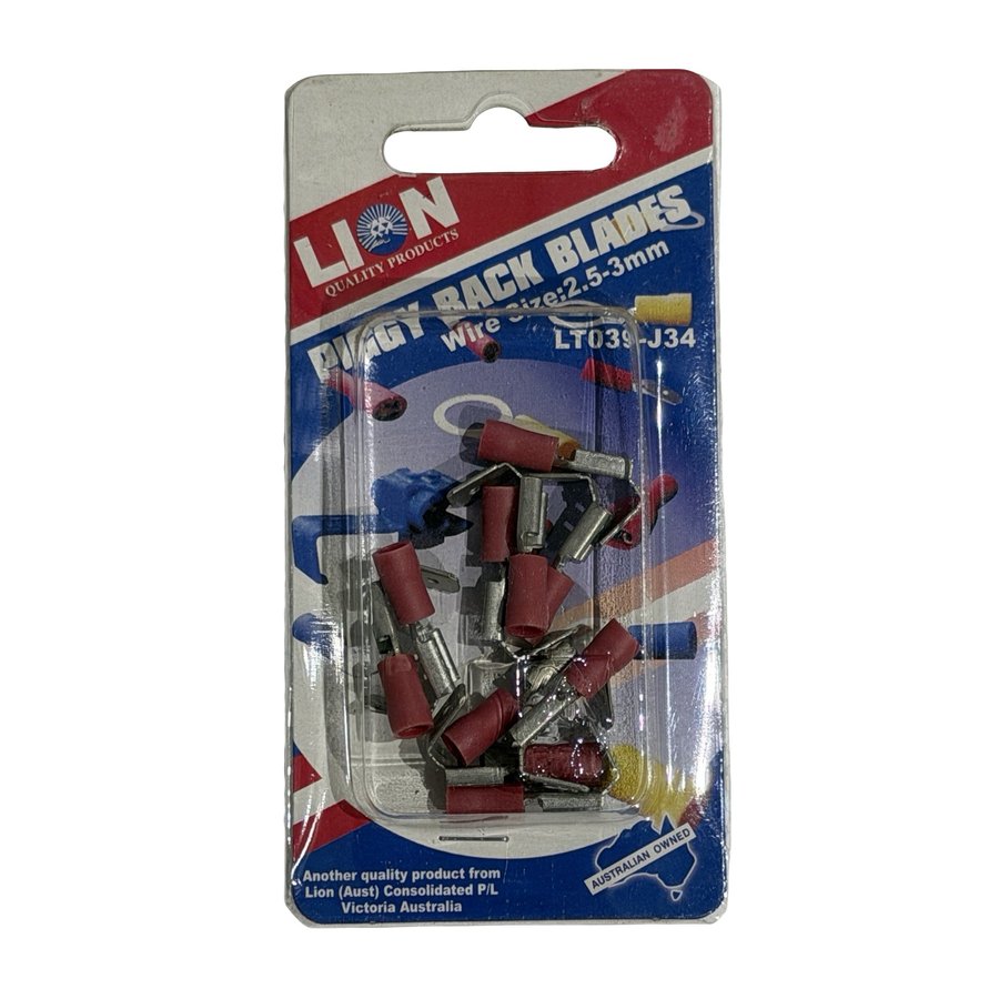 LION PIGGY BACK BLADE CONNECTORS RED 10 PACK