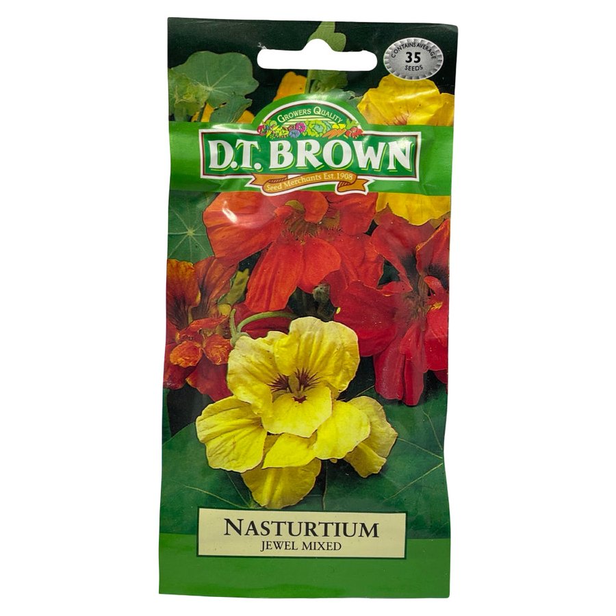 D.T BROWN - NASTURTIUM JEWEL MIXED - 35 SEED PACK