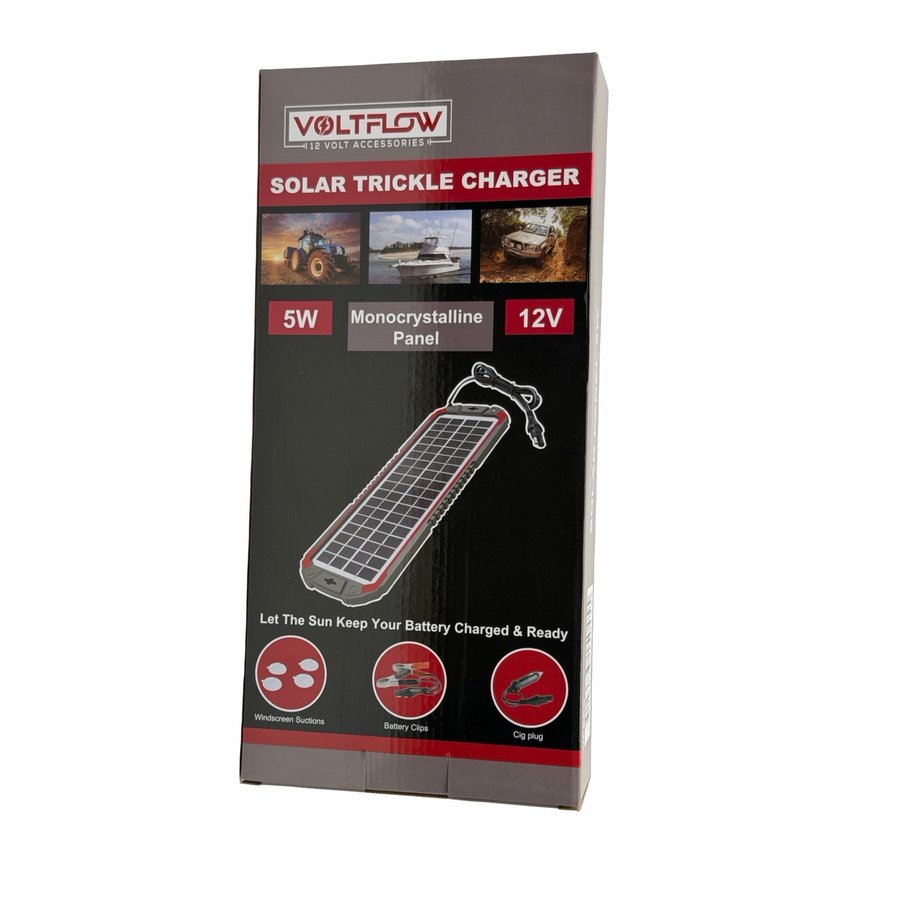 VOLTFLOW 5W SOLAR TRICKLE CHARGER 12V