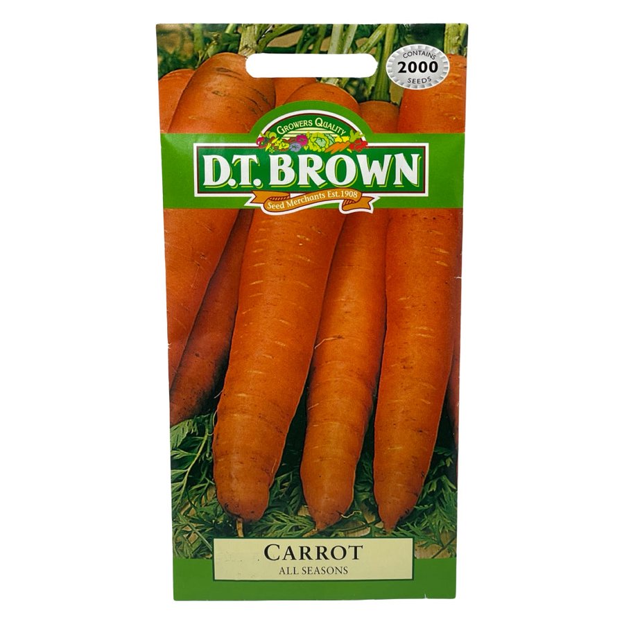 D.T. BROWN SEEDS - CARROT ALL SEASON - 2000 SEED PACK
