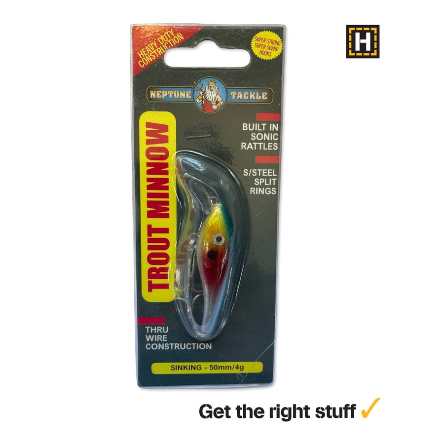 NEPTUNE TROUT MINNOW LURE BLUE RED YELLOW