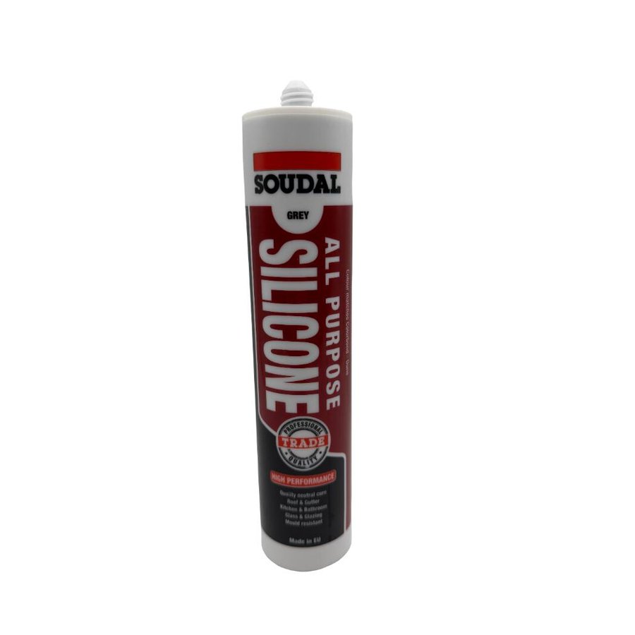 SOUDAL ALL PURPOSE SILICONE GREY 300ML CARTRIDGE