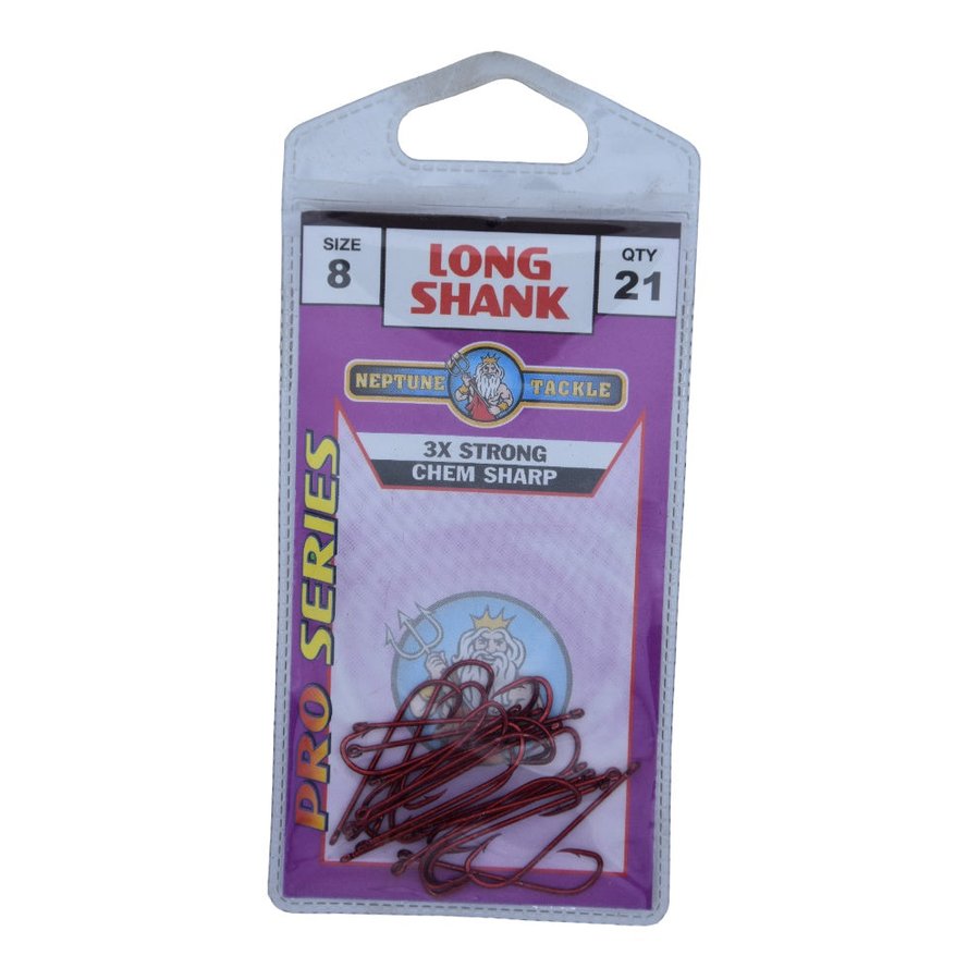 NEPTUNE LONG SHANK HOOK SIZE 8, 21 PACK