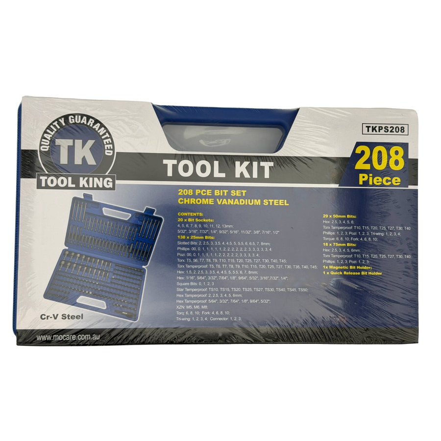 TOOLKING POWER BIT SET, 208 PIECE